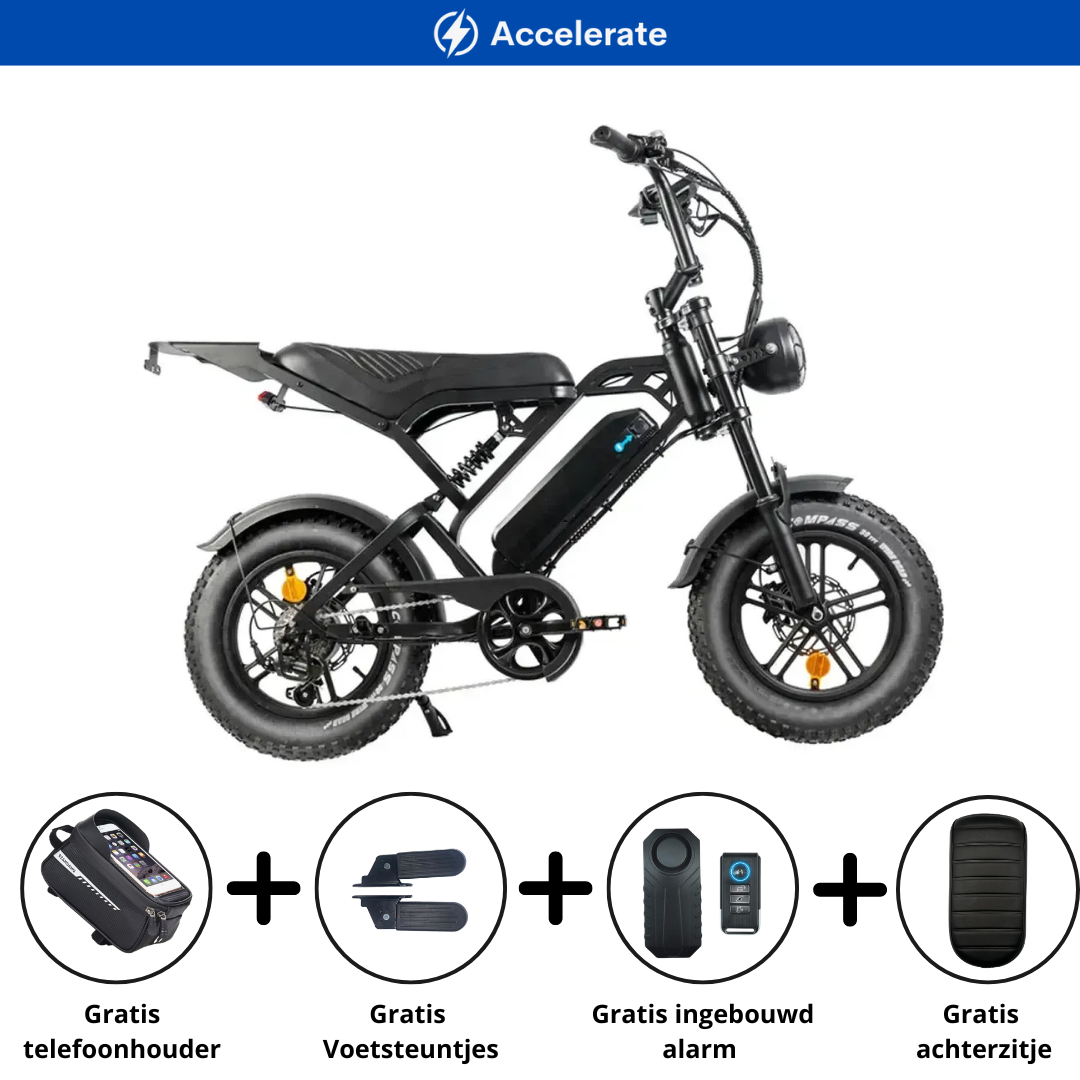 V20 Pro Mini Fatbike Zwart | 2026 model | Accelerate