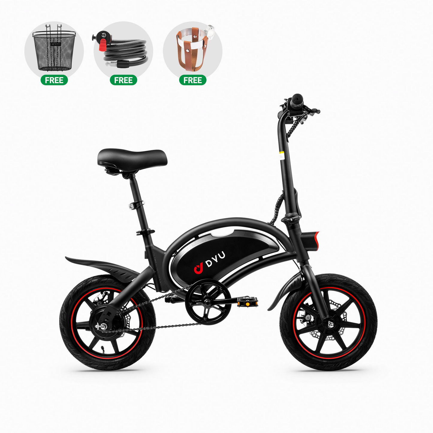 DYU D3F - 14 Inch Mini Opvouwbare fiets - Accelerate